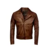 Mens Brown Leather Biker Jacket